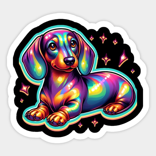Cutest Curves: Mini Dachshund Wiener Dog Art Pieces Sticker by IamActiveDog